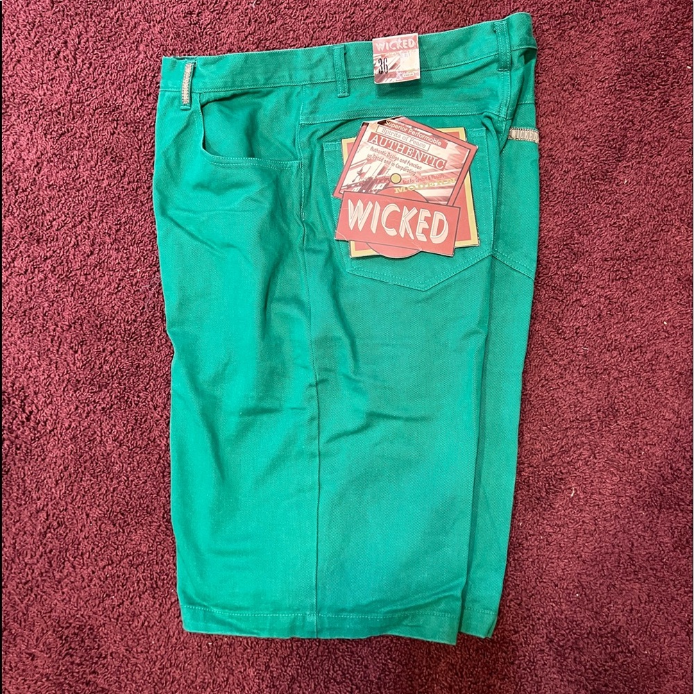 Mens Wicked green jean shorts size 36 , very stylish and comfy ! NWT